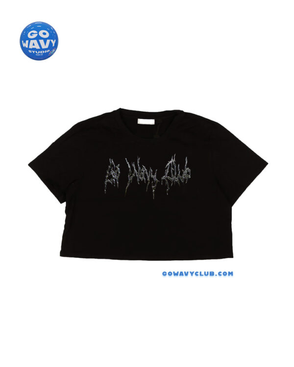 Chrome Go Wavy Club Black Crop Top